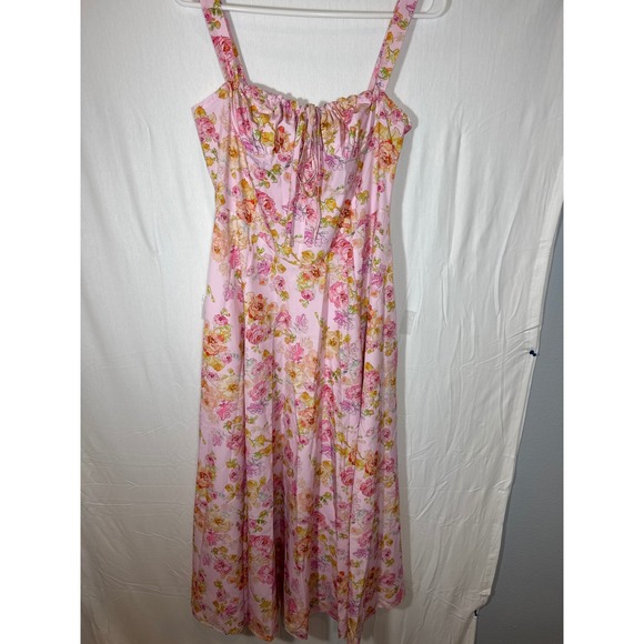 Pink Women's‎ Spring Floral Dress flowy beach maxi summer casual - Picture 4 of 6